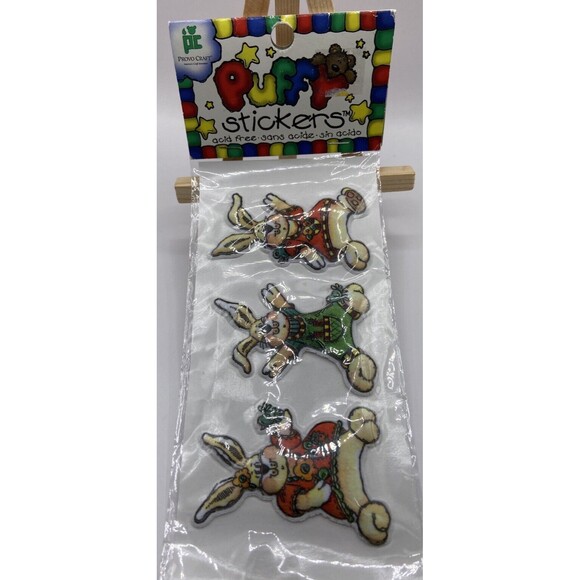 Provo Craft Rascals Puffy Bunny Hop Colorful Stickers Sheet Children Scrapbook - Picture 2 of 12